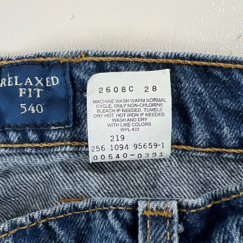 Vintage 90s Levis 540 Jeans Mens 40x30 Relaxed Fit Dark Wash